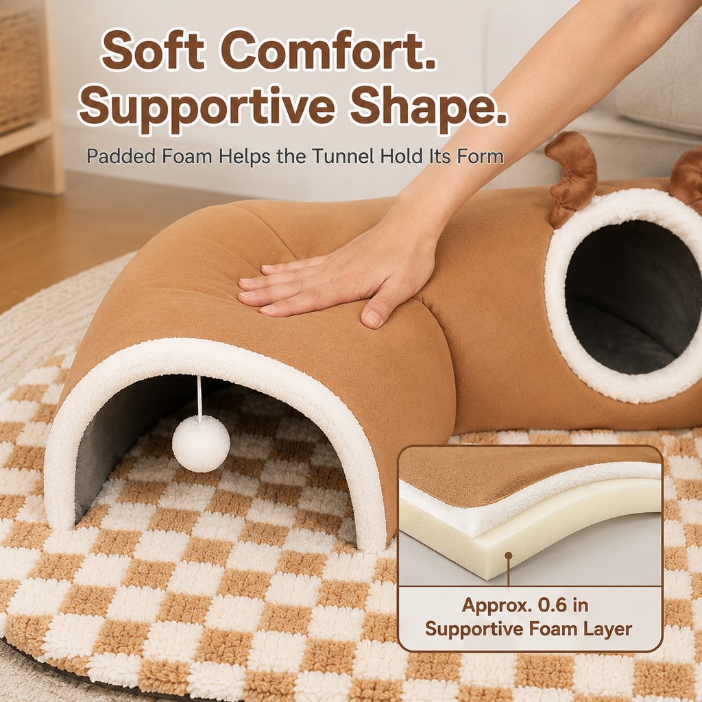 3-in-1 Multi-Cat Tunnel Bed – Rest & Play Together