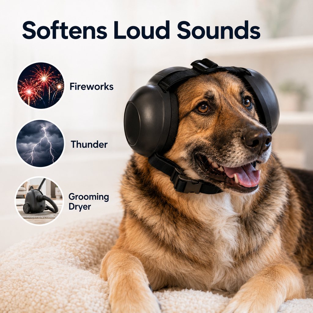 Dog Noise-Reducing Ear Muffs – Calm During Fireworks