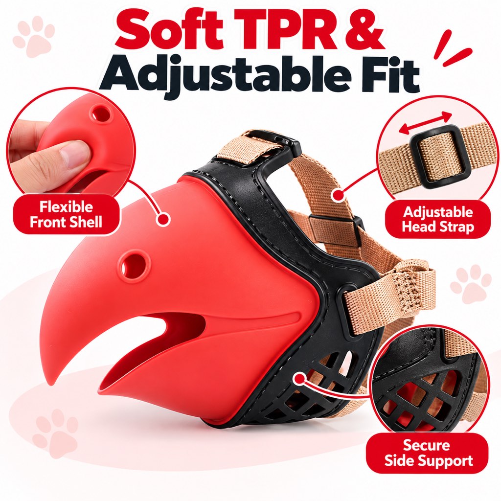 Parrot Beak Dog Muzzle – Stops Scavenging & Biting