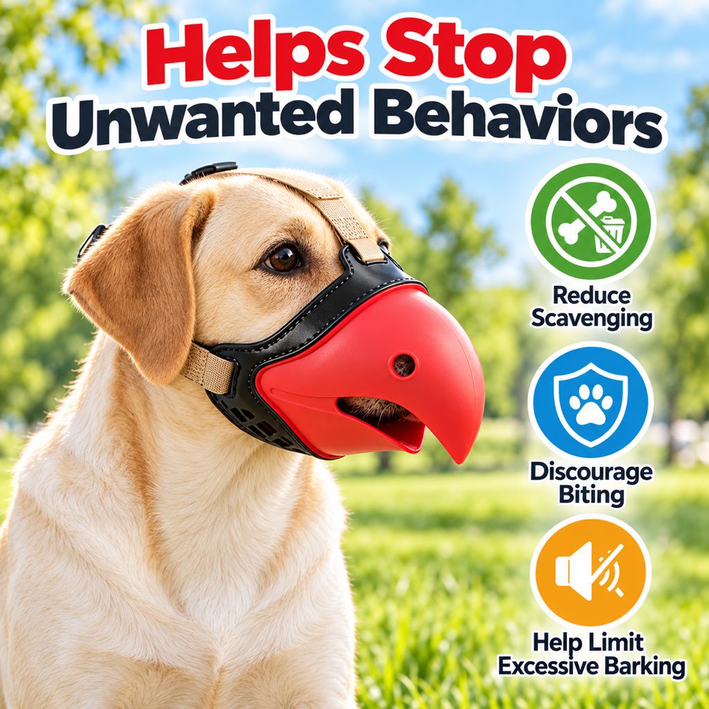 Parrot Beak Dog Muzzle – Stops Scavenging & Biting