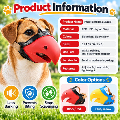 Parrot Beak Dog Muzzle – Stops Scavenging & Biting