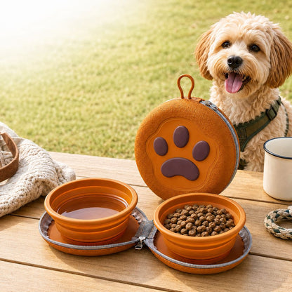 Paw-Shaped Collapsible Travel Bowls – Feed Anywhere