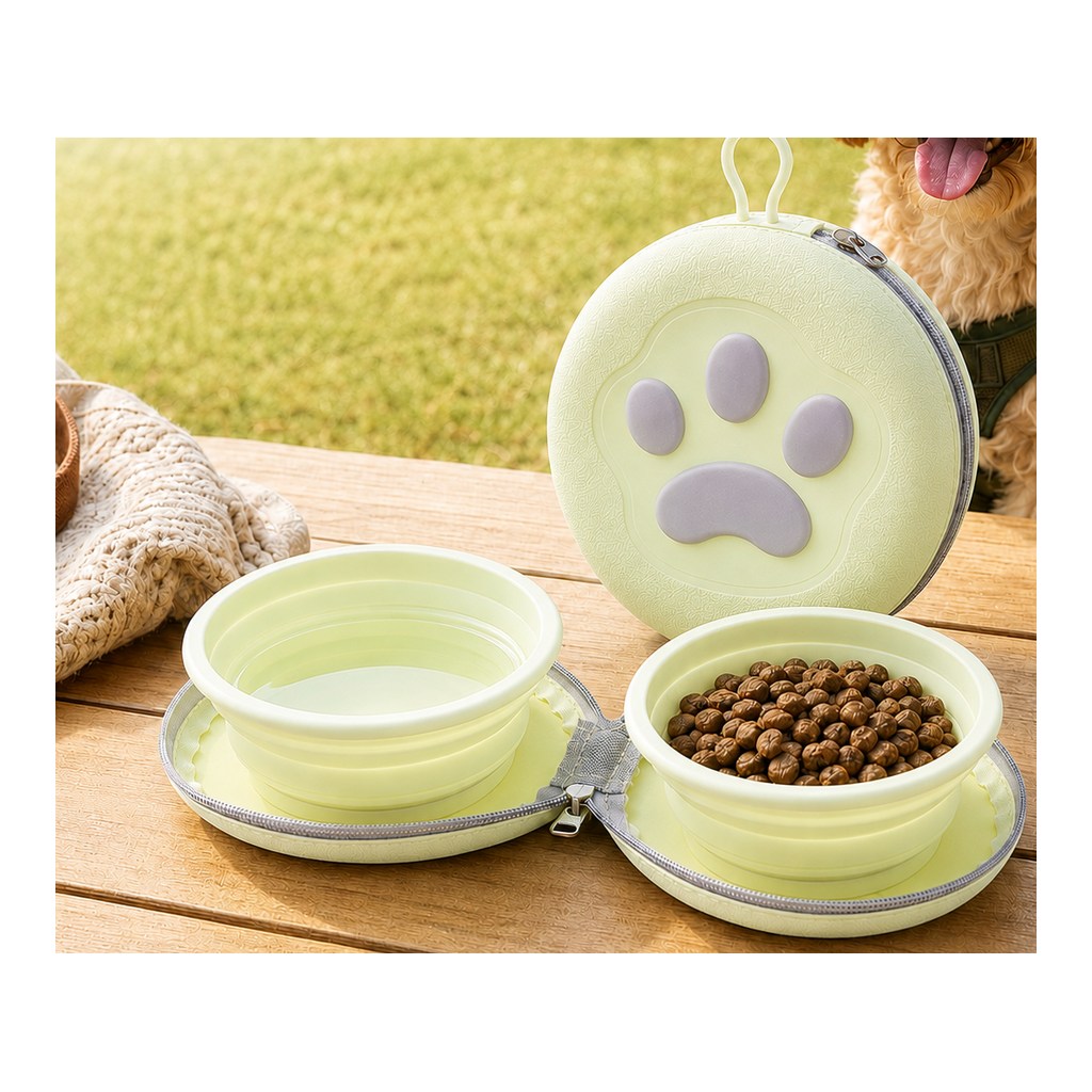 Paw-Shaped Collapsible Travel Bowls – Feed Anywhere