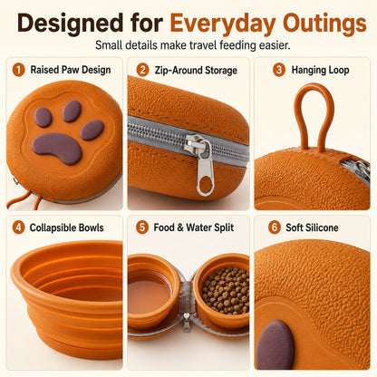 Paw-Shaped Collapsible Travel Bowls – Feed Anywhere