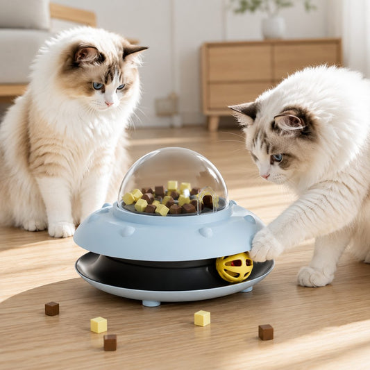 UFO Cat Treat Dispenser Toy – Motion-Activated Puzzle Play