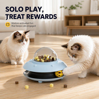 UFO Cat Treat Dispenser Toy – Motion-Activated Puzzle Play