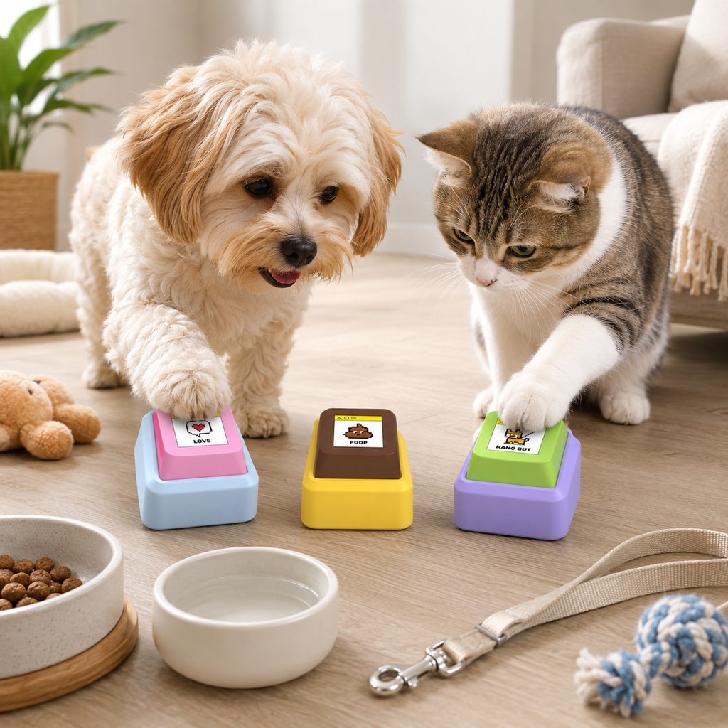 Recordable Pet Talking Buttons – Teach Your Pet to Ask