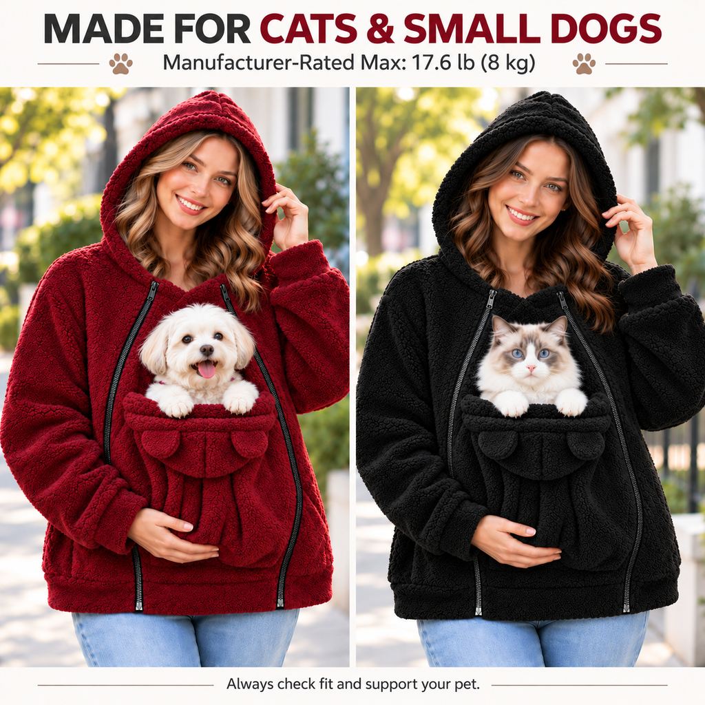 Fleece Pet Carrier Hoodie – Keep Your Pet Close