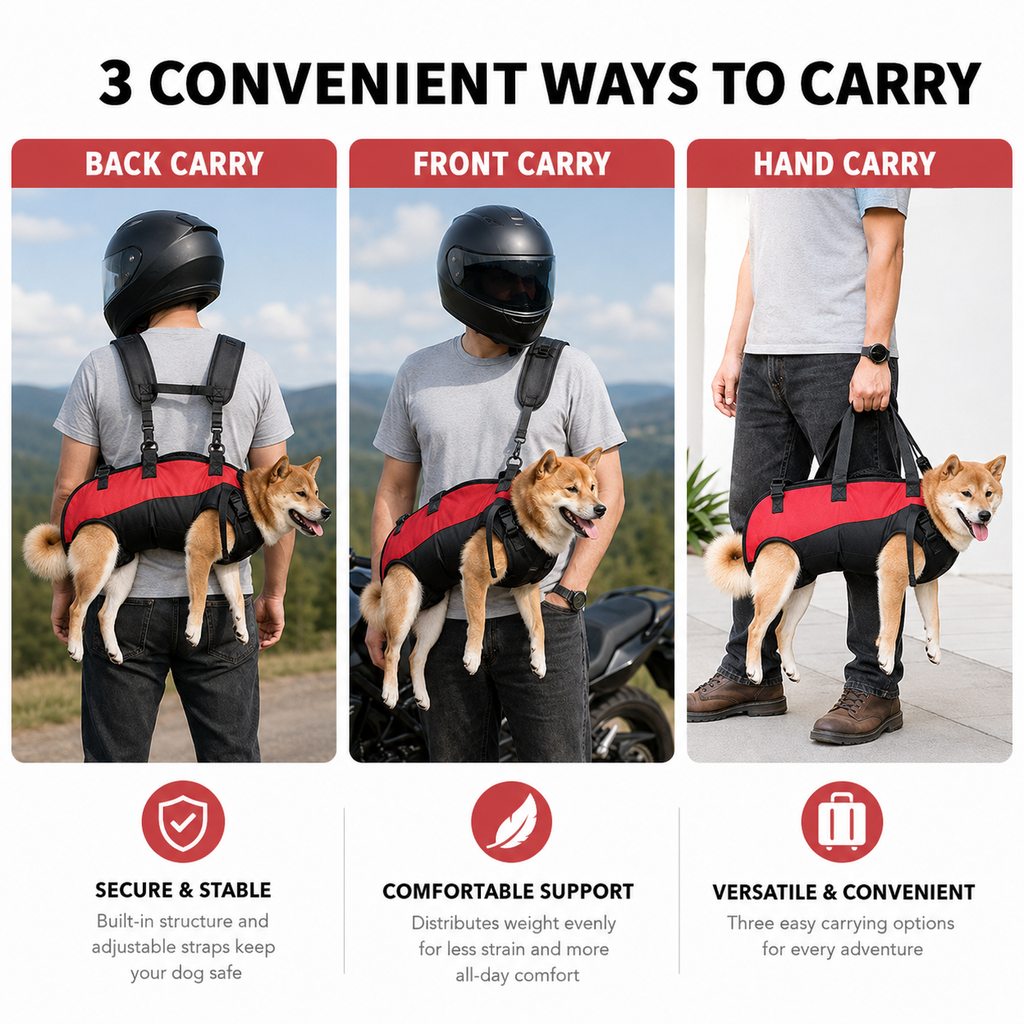 Hands-Free Dog Carrier Harness Backpack – Carry Tired Dogs