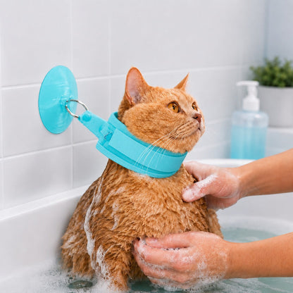 Suction Cup Pet Bath Restraint – Hands-Free, No Escapes