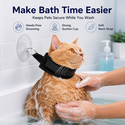 Suction Cup Pet Bath Restraint – Hands-Free, No Escapes