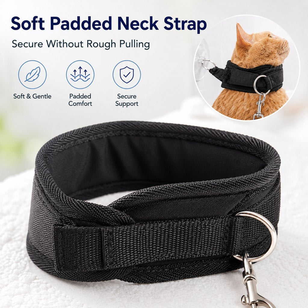 Suction Cup Pet Bath Restraint – Hands-Free, No Escapes