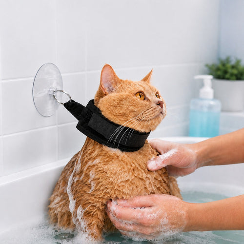 Suction Cup Pet Bath Restraint – Hands-Free, No Escapes
