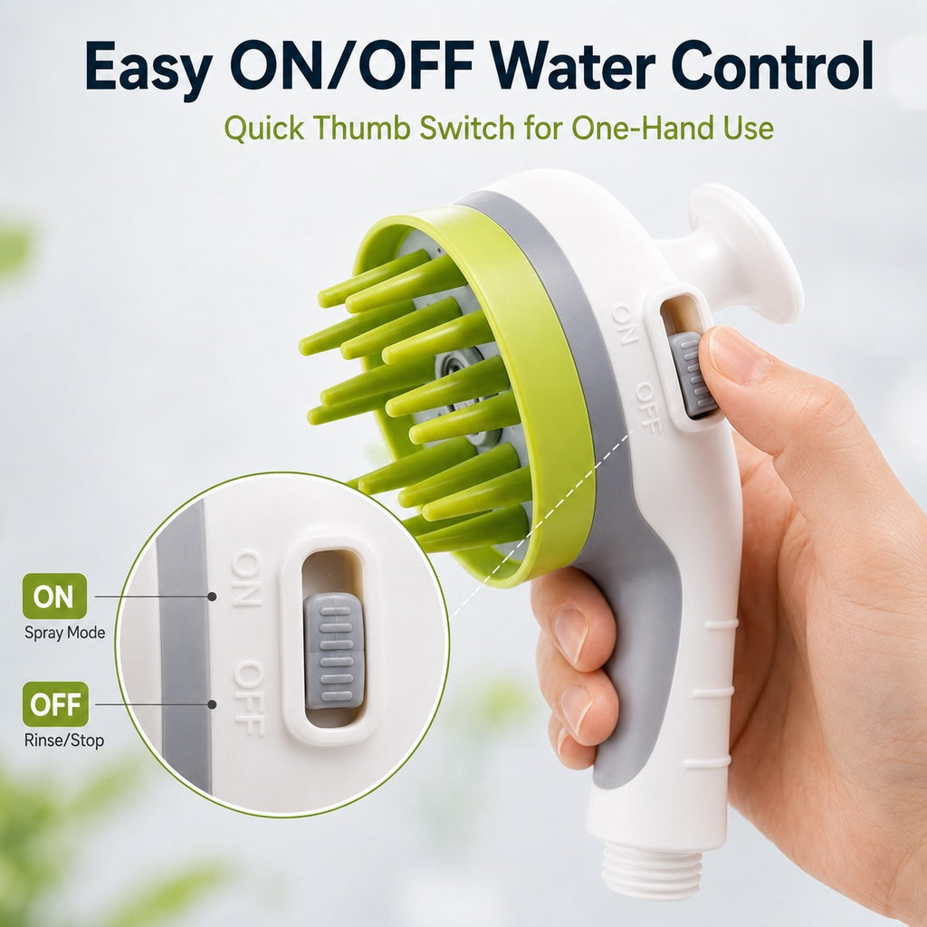 3-in-1 Pet Bathing Sprayer Brush – Easier Washing