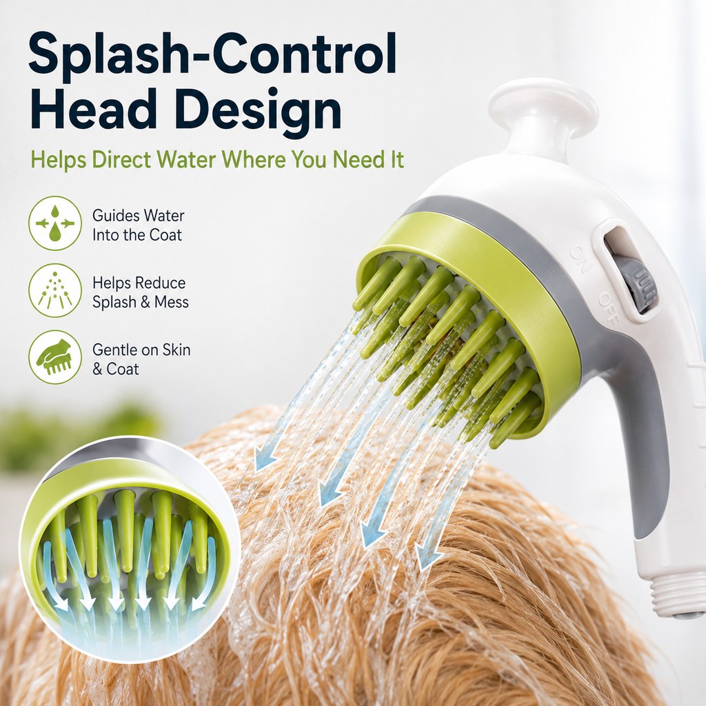 3-in-1 Pet Bathing Sprayer Brush – Easier Washing