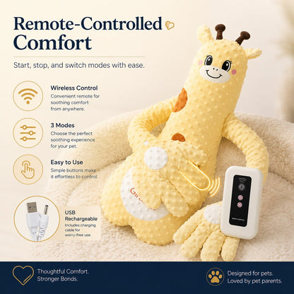 Heated Calming Plush Companion – Remote, 3 Modes