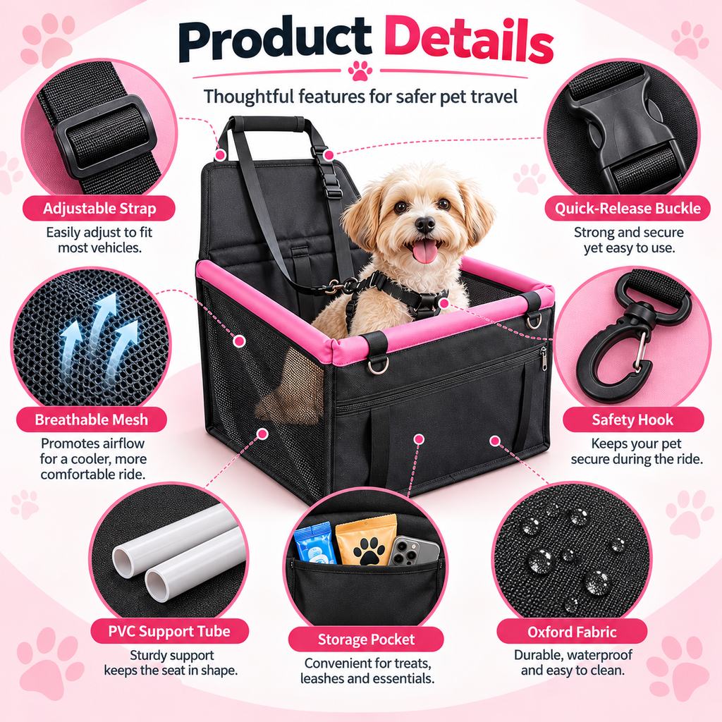 Pet Car Booster Seat – Stops Roaming in the Car