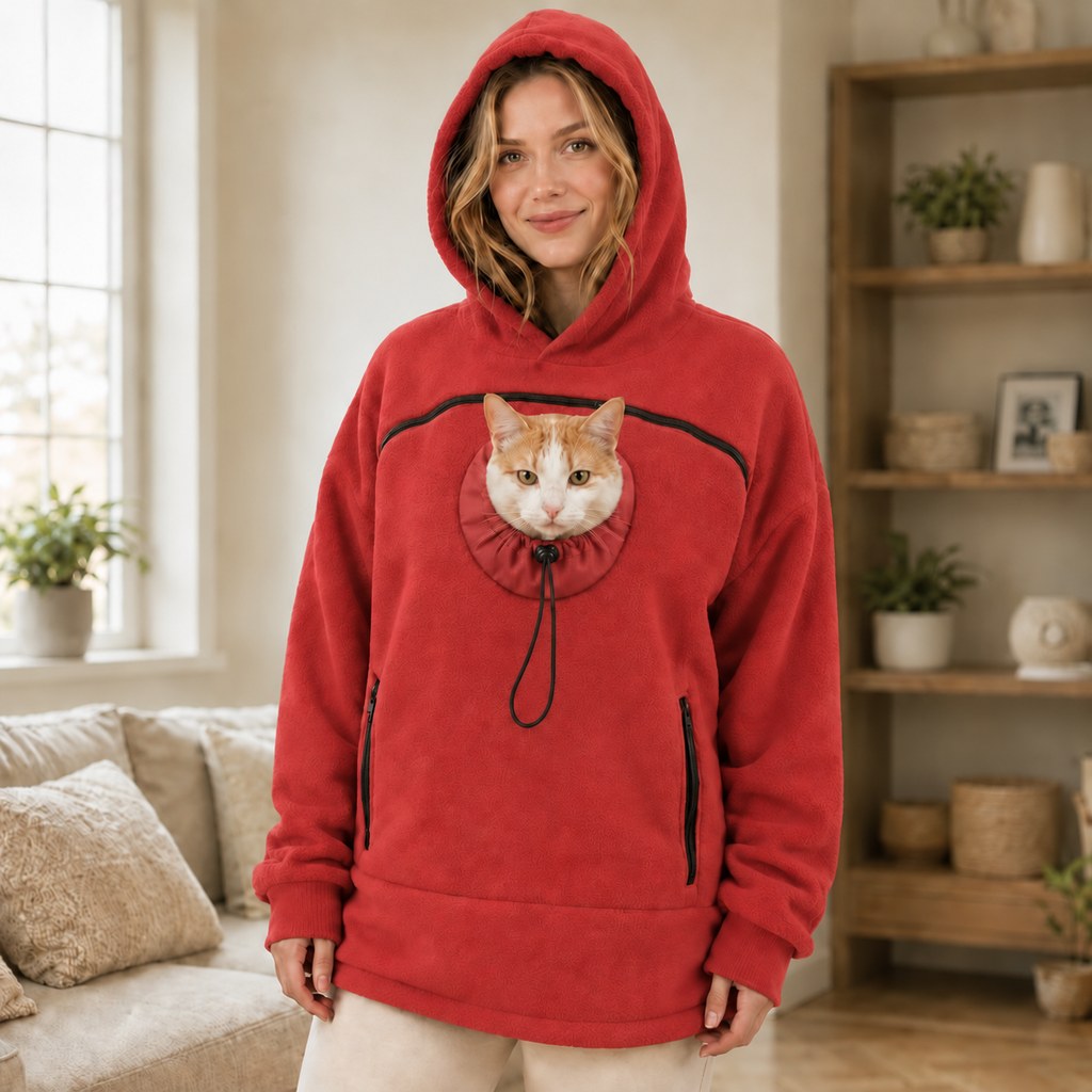 Hands-Free Pet Carrier Hoodie – Cozy Front Pouch