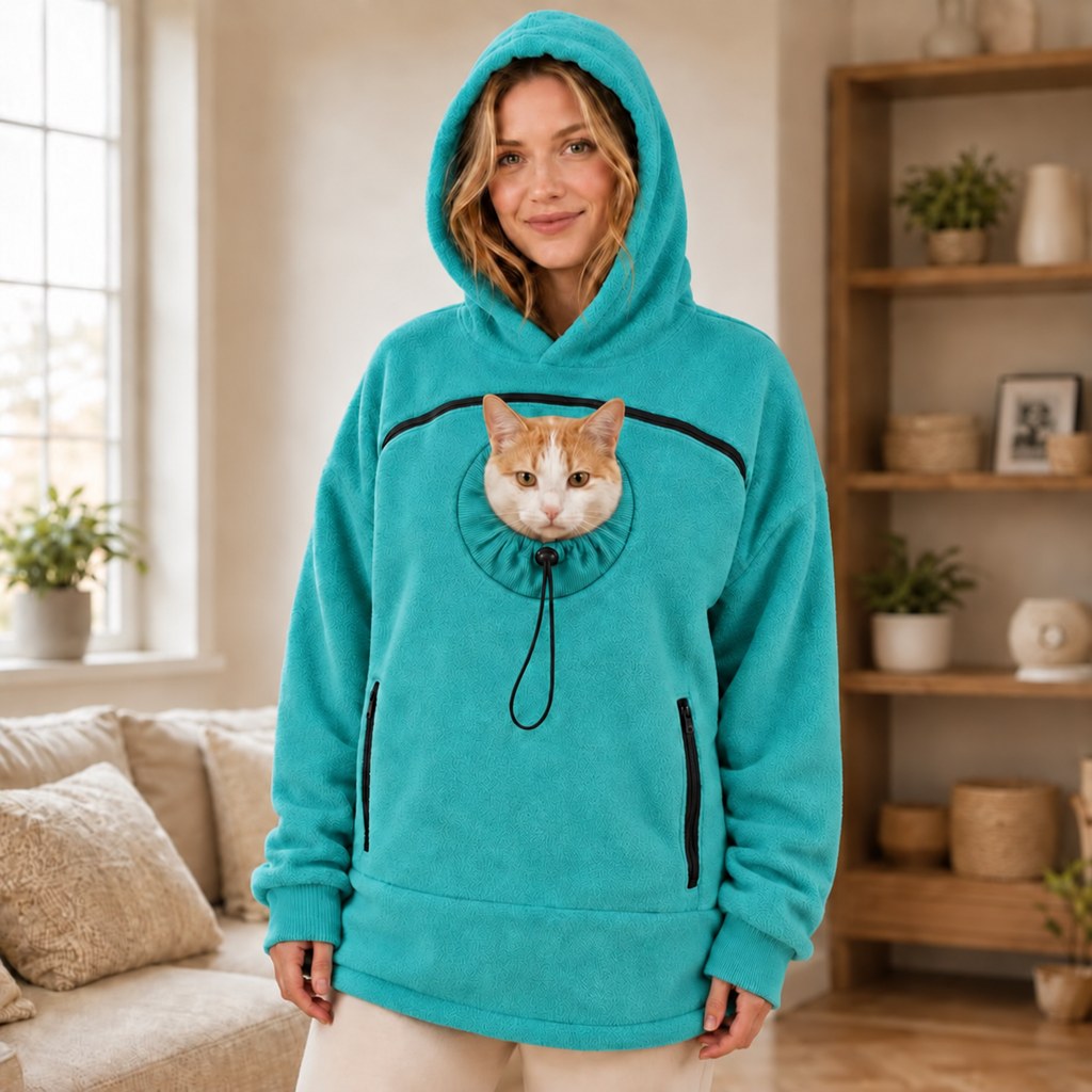 Hands-Free Pet Carrier Hoodie – Cozy Front Pouch