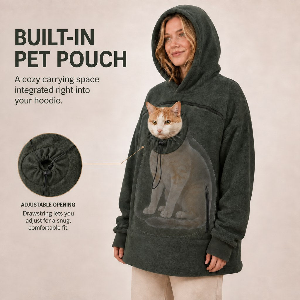 Hands-Free Pet Carrier Hoodie – Cozy Front Pouch