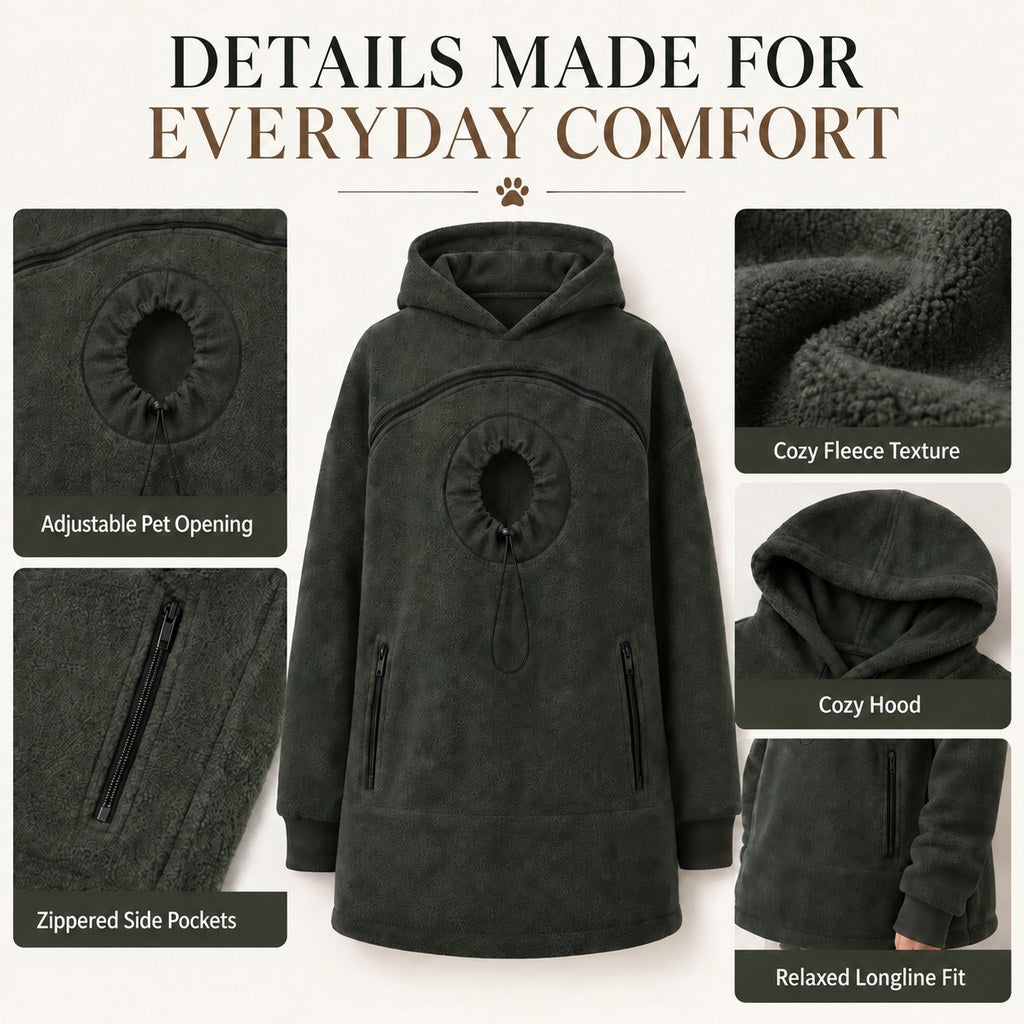 Hands-Free Pet Carrier Hoodie – Cozy Front Pouch