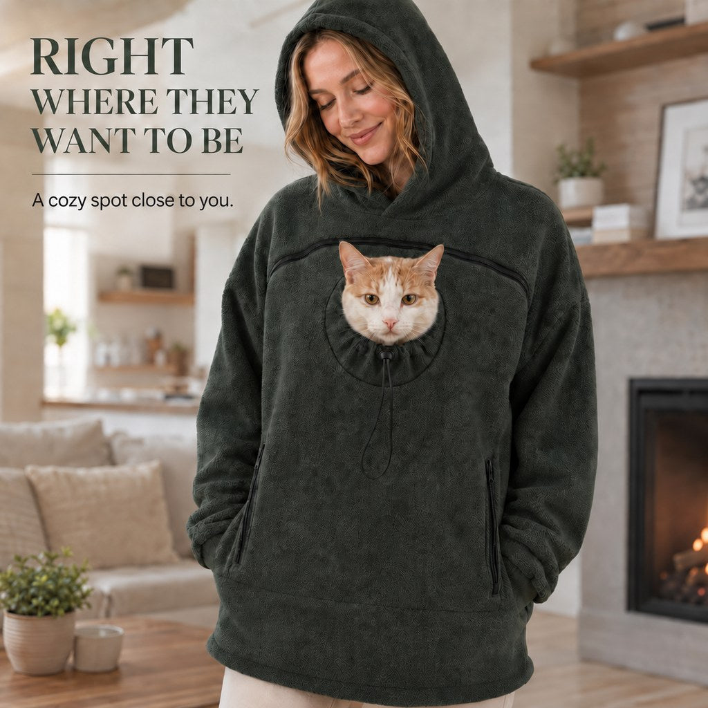 Hands-Free Pet Carrier Hoodie – Cozy Front Pouch