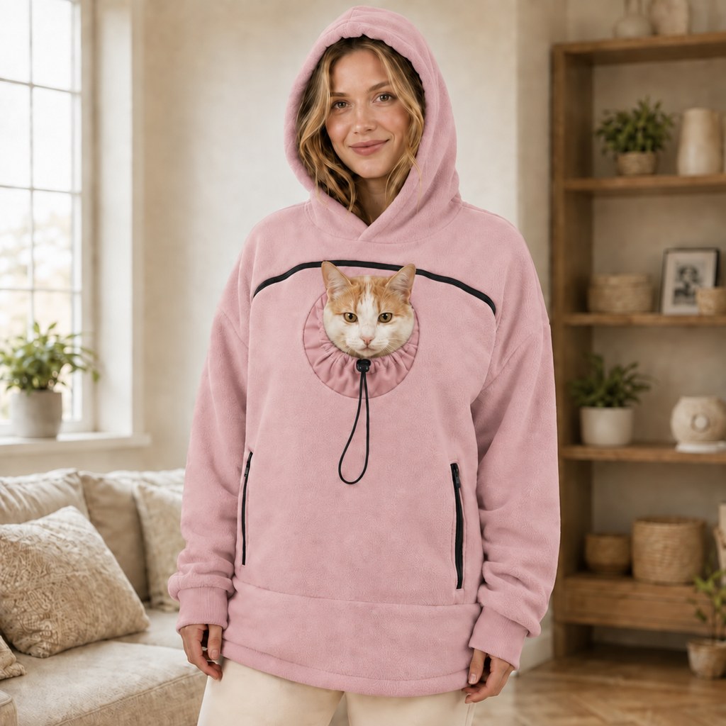 Hands-Free Pet Carrier Hoodie – Cozy Front Pouch