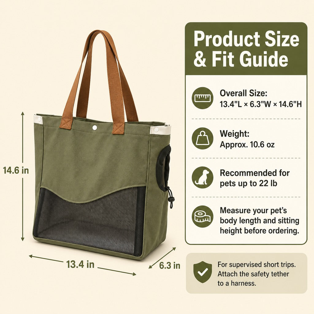 Breathable Pet Carrier Tote – Easy Shoulder Carry