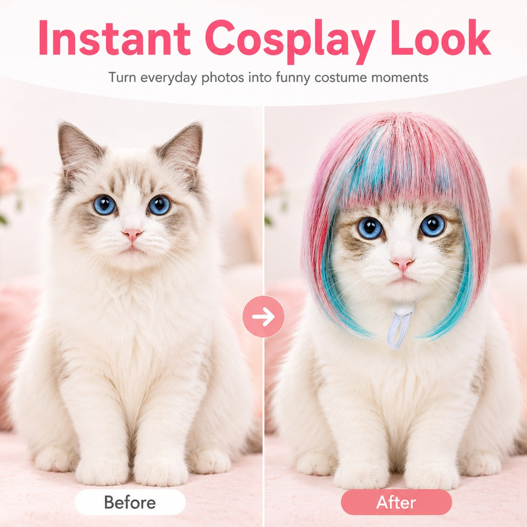 Pet Cosplay Wig – Fun Party Photo Prop