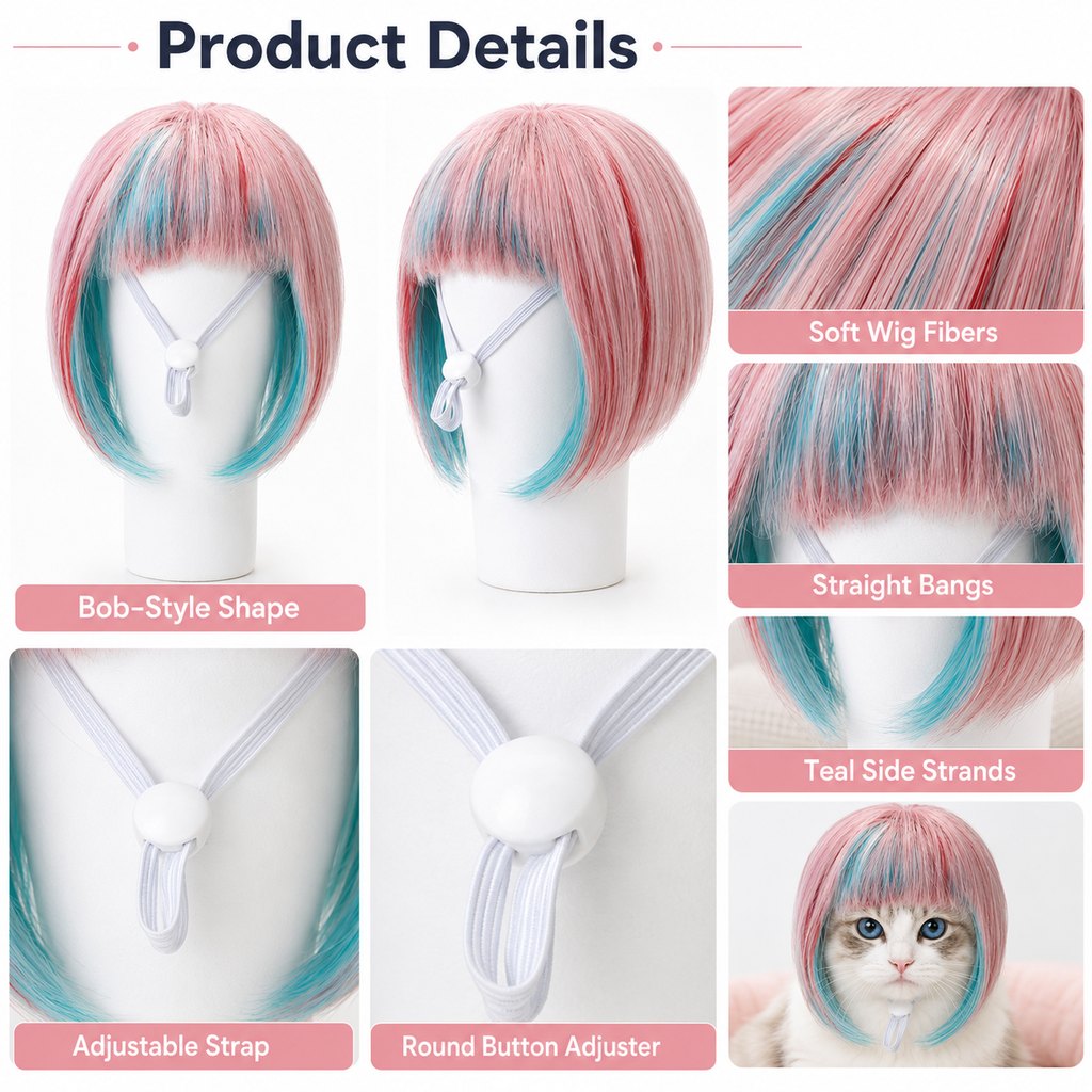 Pet Cosplay Wig – Fun Party Photo Prop