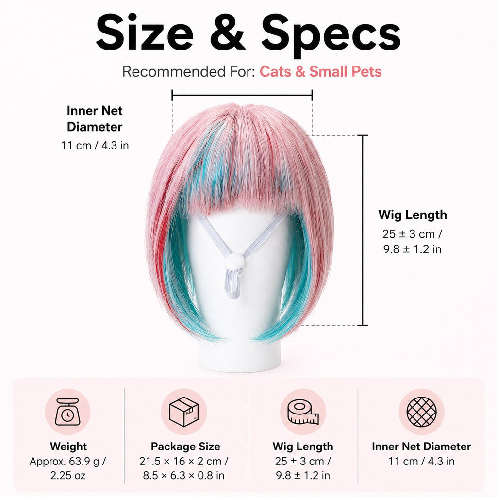 Pet Cosplay Wig – Fun Party Photo Prop