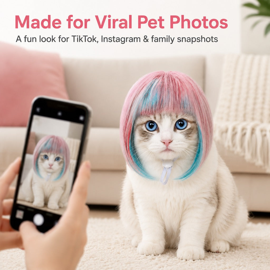 Pet Cosplay Wig – Fun Party Photo Prop