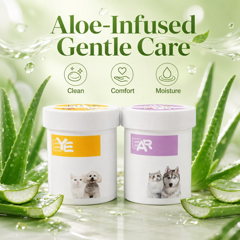 Pet Eye & Ear Wipes – Gentle Tear Stain & Wax Cleanup