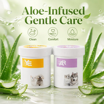 Pet Eye & Ear Wipes – Gentle Tear Stain & Wax Cleanup