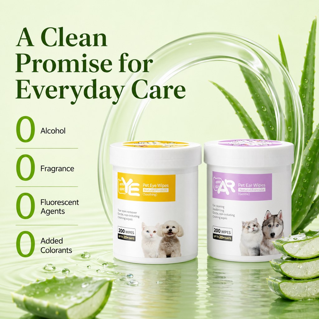 Pet Eye & Ear Wipes – Gentle Tear Stain & Wax Cleanup