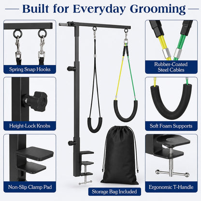 Clamp-On Pet Grooming Arm – Dual Support Holder