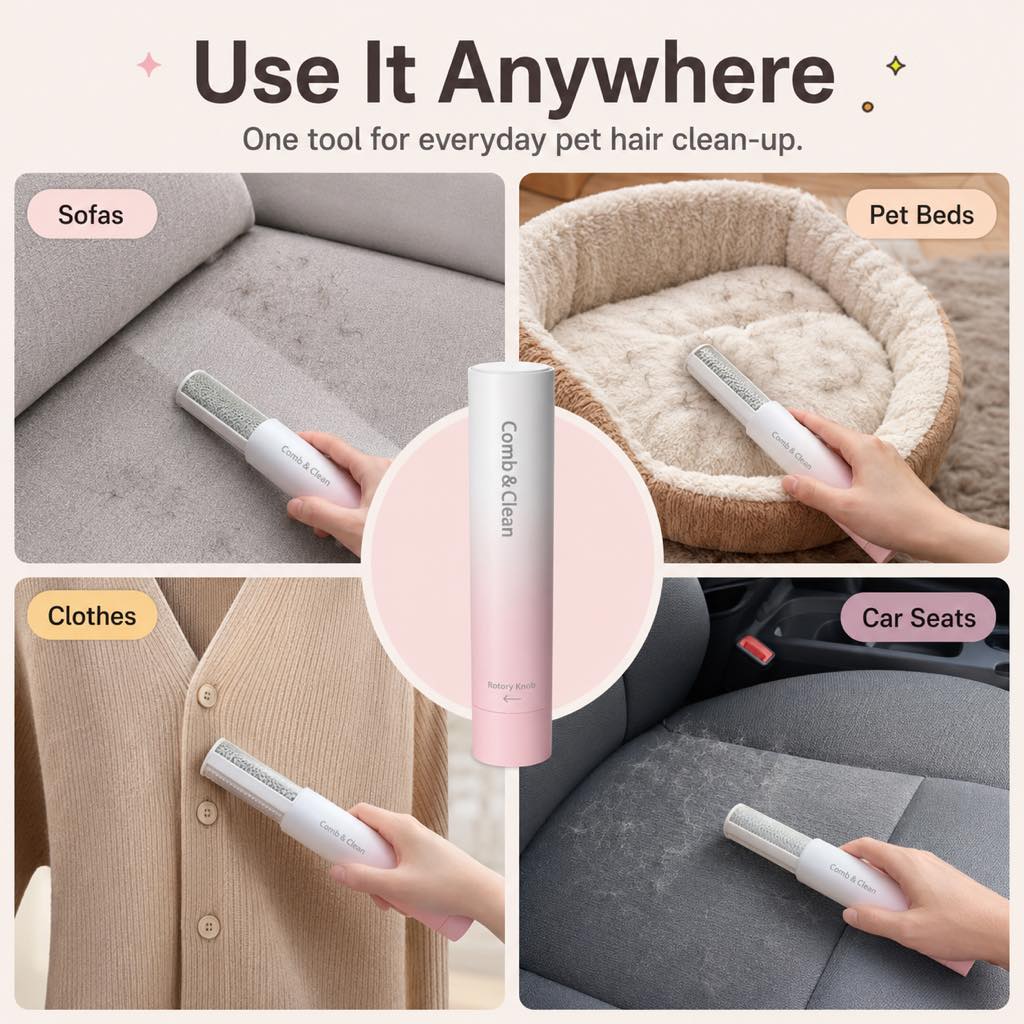 Self-Cleaning Grooming Comb – Easy Shedding Control