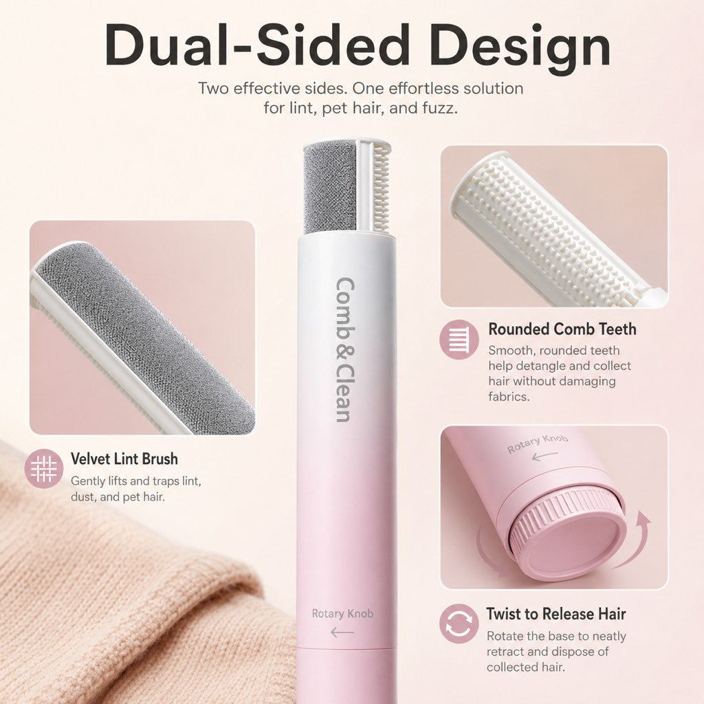 Self-Cleaning Grooming Comb – Easy Shedding Control