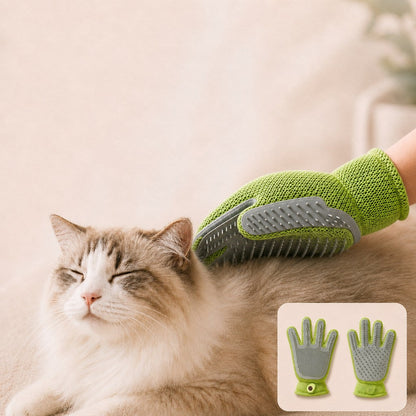 Dual-Sided Pet Grooming Glove – Gentle Deshedding