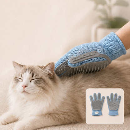 Dual-Sided Pet Grooming Glove – Gentle Deshedding