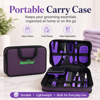 9-Piece Pet Grooming Kit – Shedding, Nails & Detangling