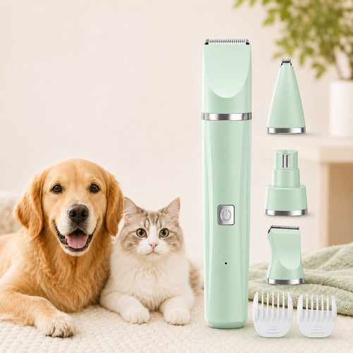 4-in-1 Cordless Pet Trimmer – Quiet At-Home Touch-Ups