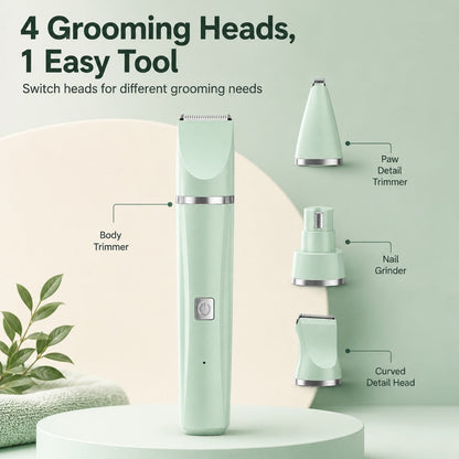 4-in-1 Cordless Pet Trimmer – Quiet At-Home Touch-Ups