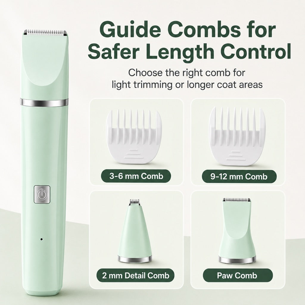 4-in-1 Cordless Pet Trimmer – Quiet At-Home Touch-Ups