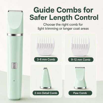 4-in-1 Cordless Pet Trimmer – Quiet At-Home Touch-Ups