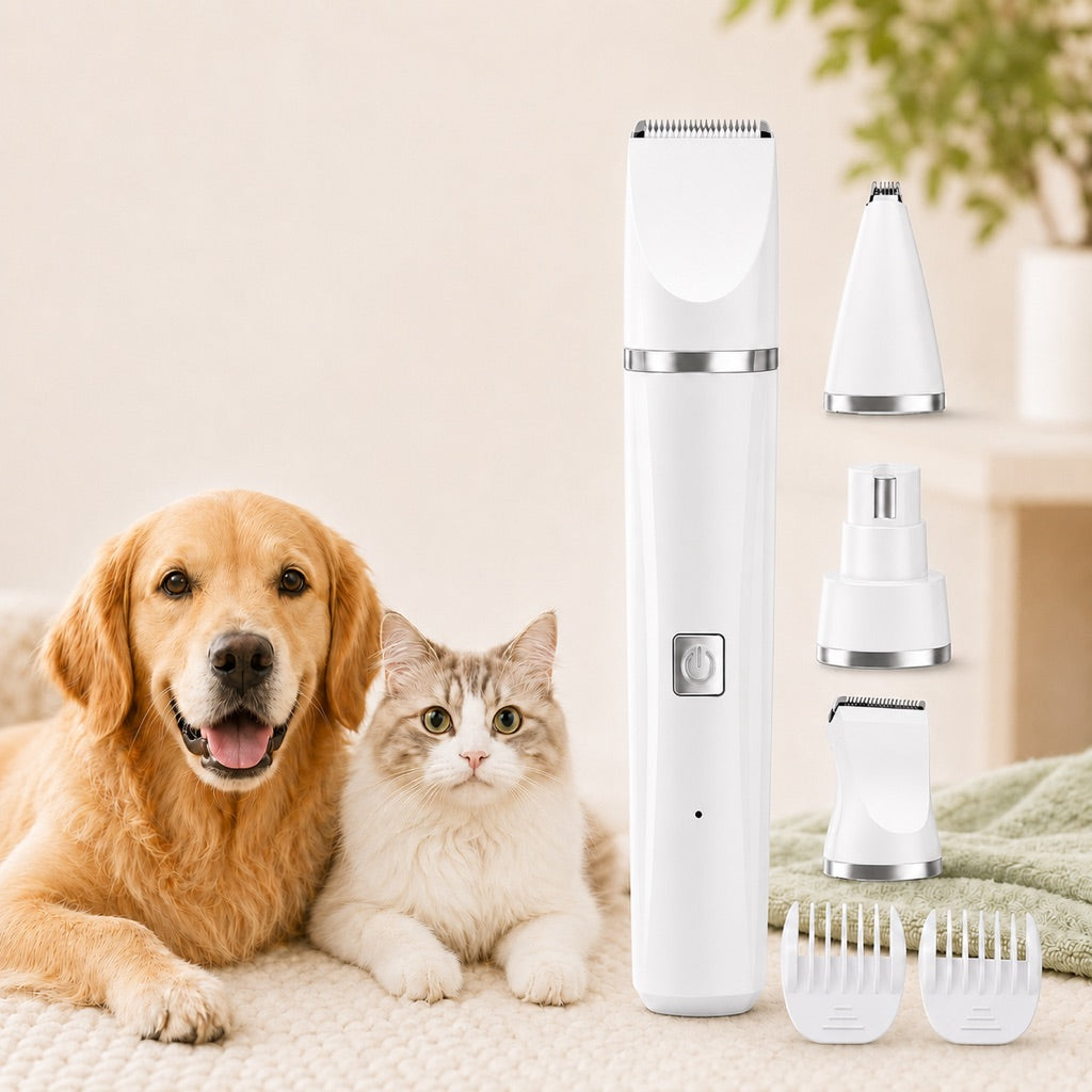 4-in-1 Cordless Pet Trimmer – Quiet At-Home Touch-Ups