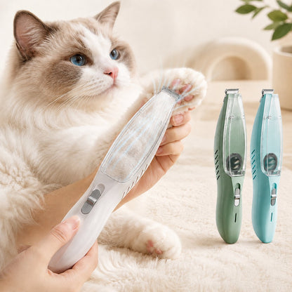 Pet Paw Trimmer with Vacuum – Low-Noise, Mess-Free