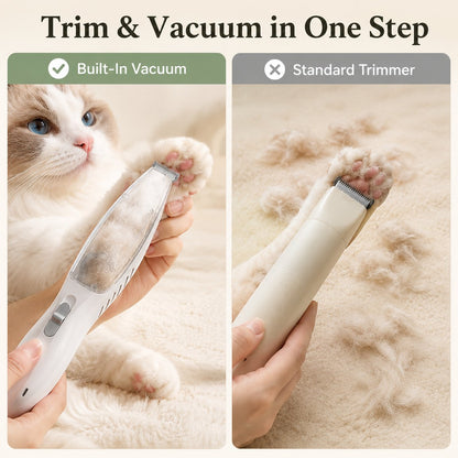 Pet Paw Trimmer with Vacuum – Low-Noise, Mess-Free