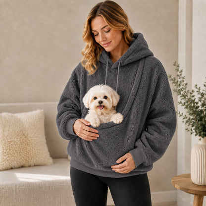 Sherpa Pet Carrier Hoodie – Keeps Pets Warm & Close