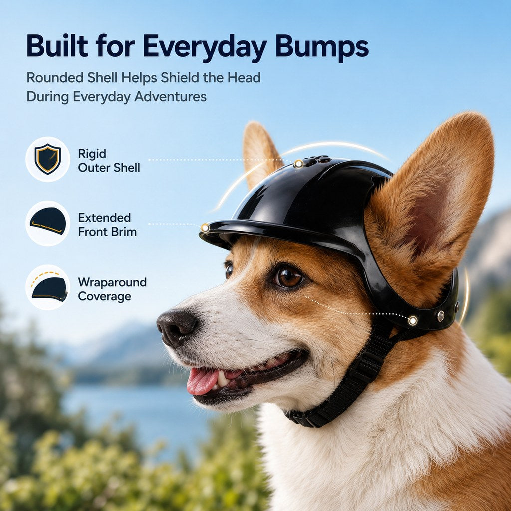 Lightweight Pet Helmet – Open-Ear Head Guard